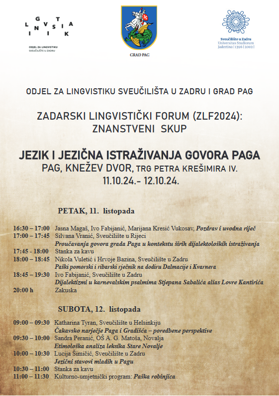 Skup „Jezik i jezična istraživanja Grada Paga”, 11.-12.10.2024.