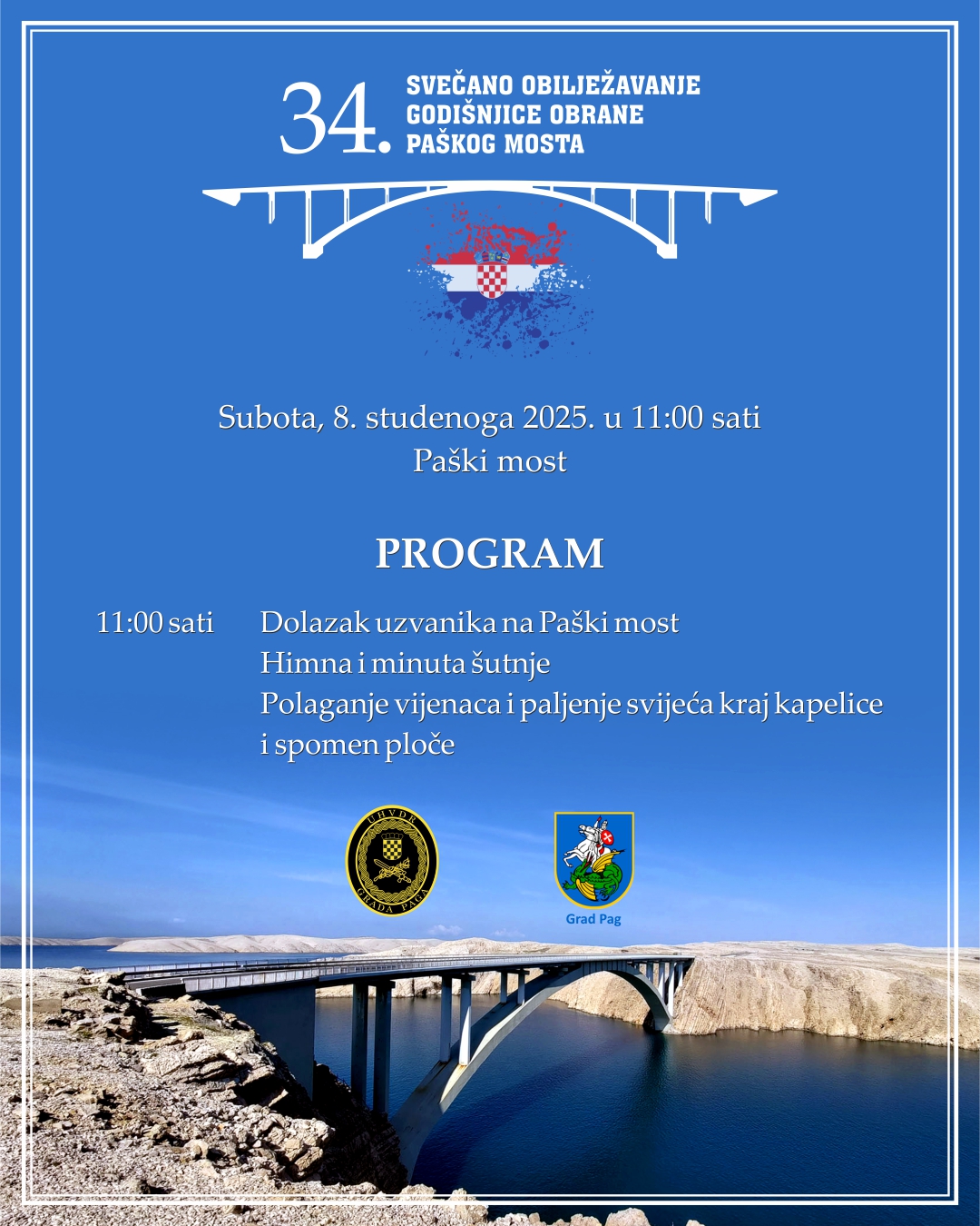 Obilježavanje 34. godišnjice obrane Paškog mosta